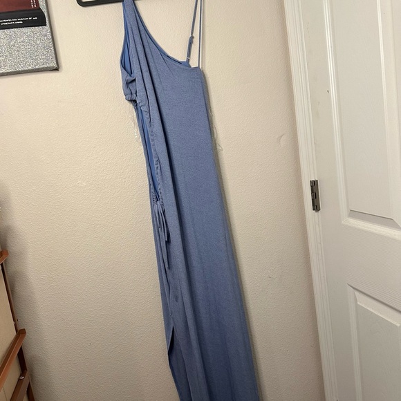Blue one shoulder midi dress with cutout side detail XL - Picture 7 of 8